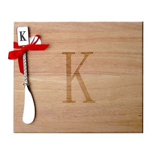 Miicol (K) Monogram Oak Wood Cheese Board with Spreader
